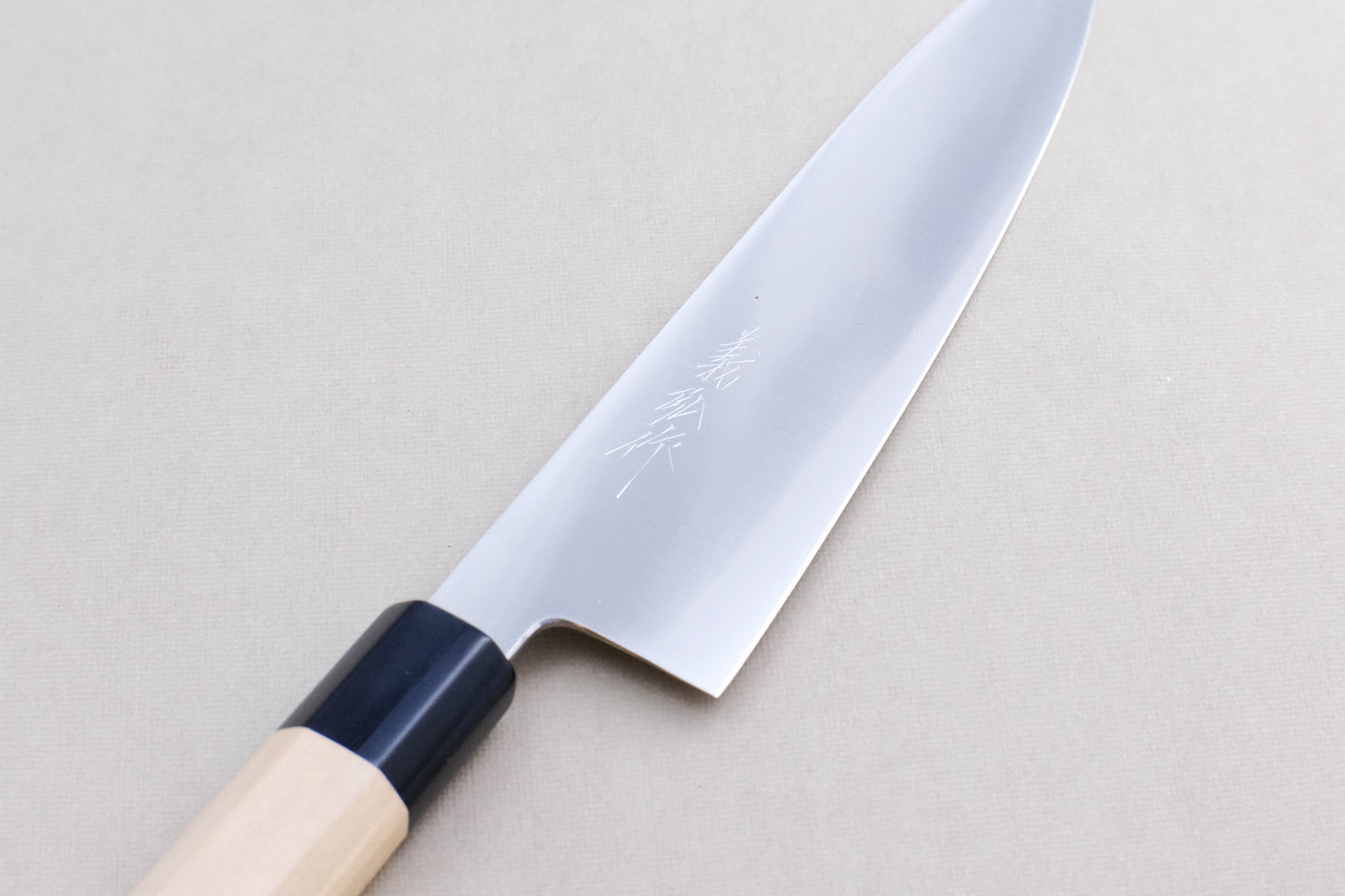 Yoshihiro WGB VG1 stainless steel gyuto 210 with an octagonal ho wood and buffalo horn handle