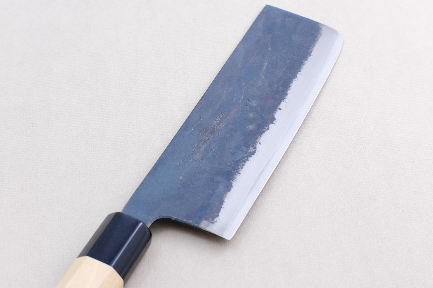 Yoshihiro RGB blue 2 kurouchi nakiri 170 with an octagonal ho wood and buffalo horn handle