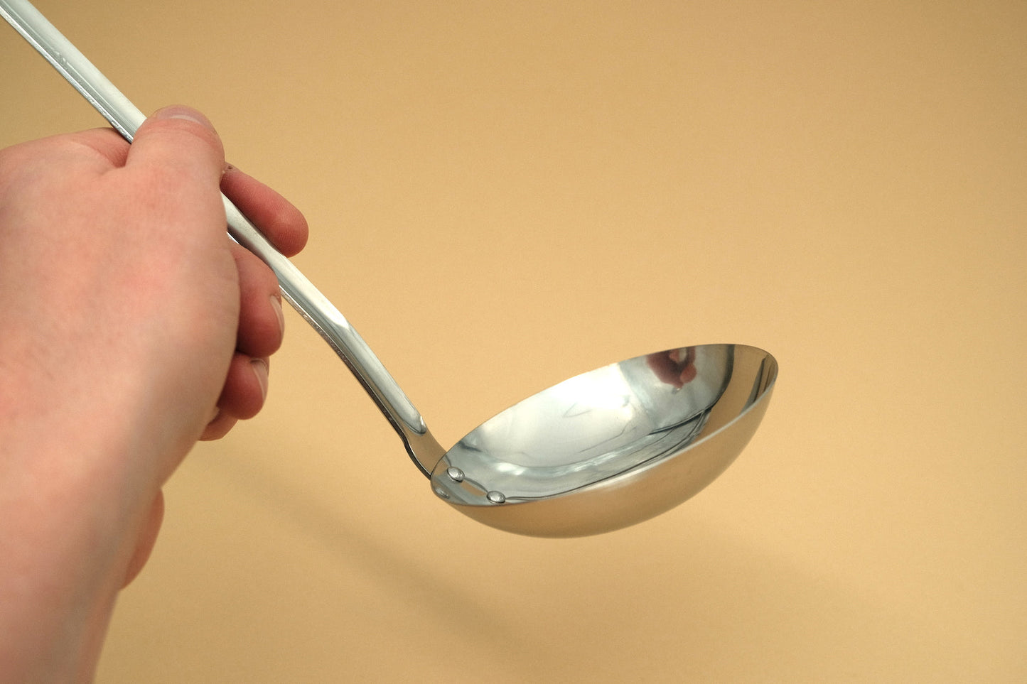 Stainless steel ladle shallow