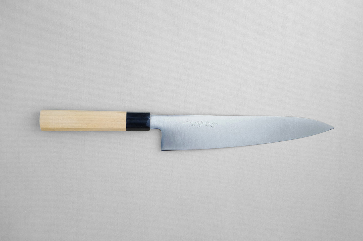 Yoshihiro WGB VG1 stainless steel gyuto 210 with an octagonal ho wood and buffalo horn handle