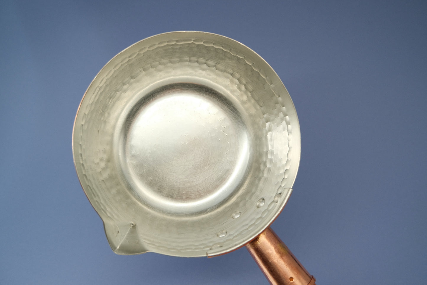 Yukihira sauce pan made of tinned copper with a wooden handle